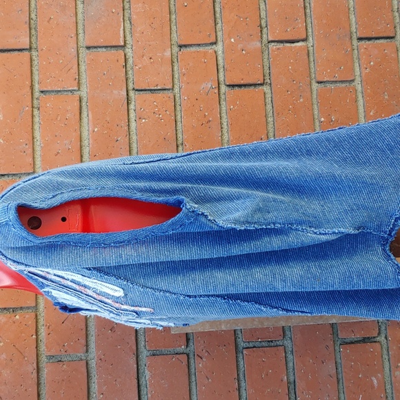 Free People Oversize Sleeveless Denim Color Knit Top by We The Free line XS - Picture 4 of 13